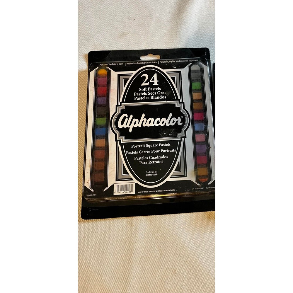 Derwent Alphacolor Soft Square Pastels, Multi-Colored, 24 Pastels per Set